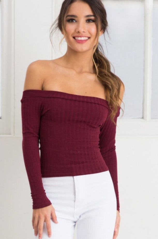 Off Shoulder Crop Top