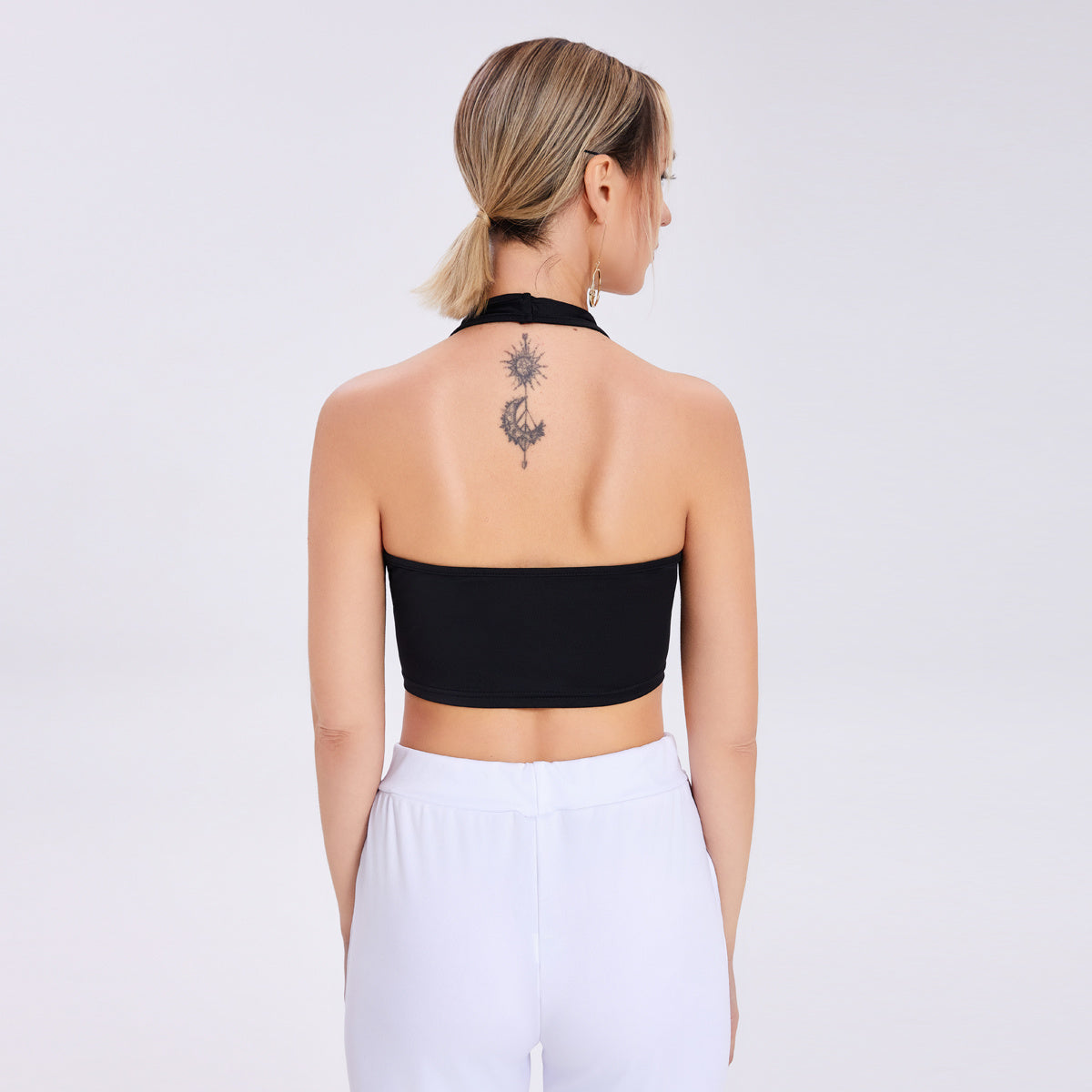V -neck Sleeve Pure Color Vest