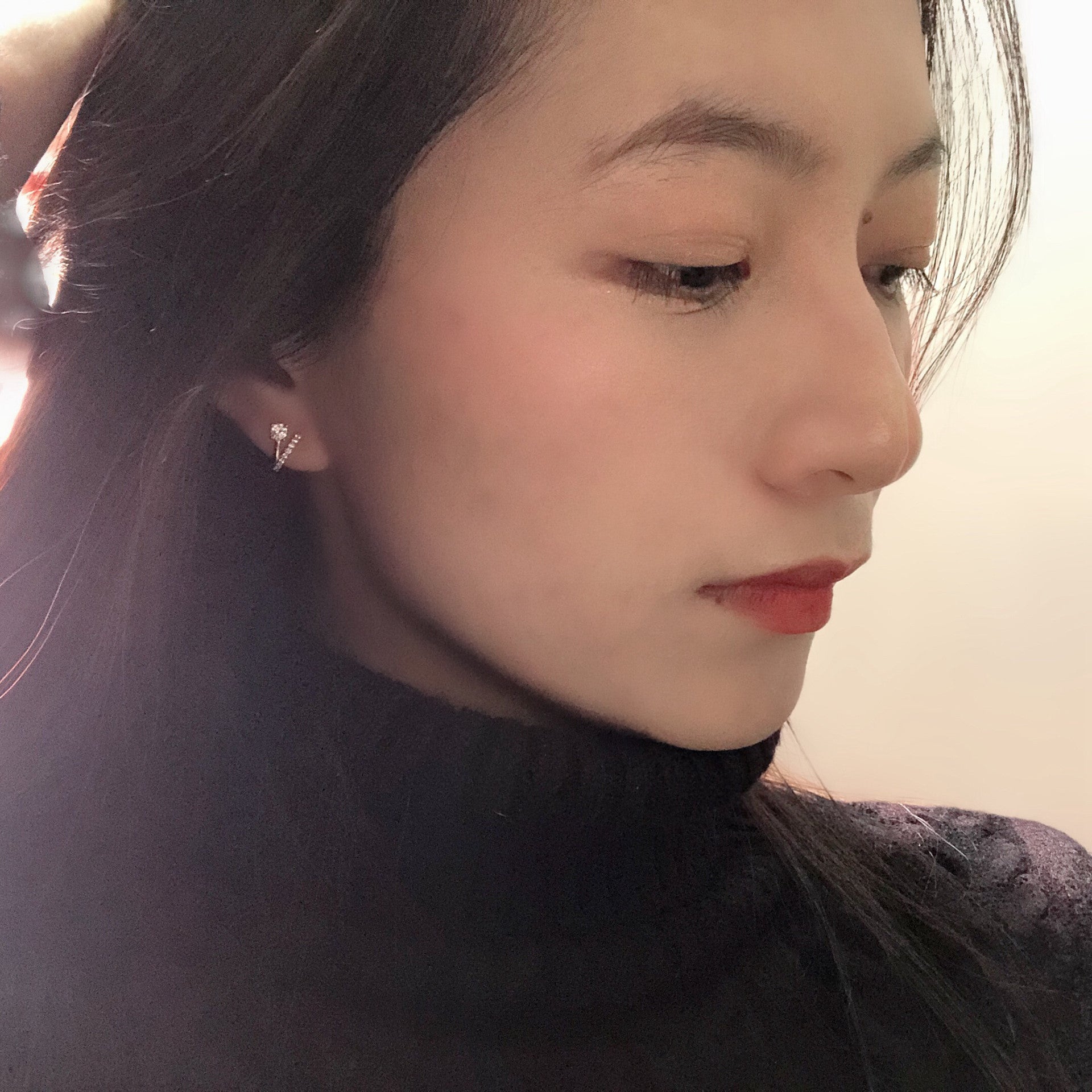 Silver Diamond Earring