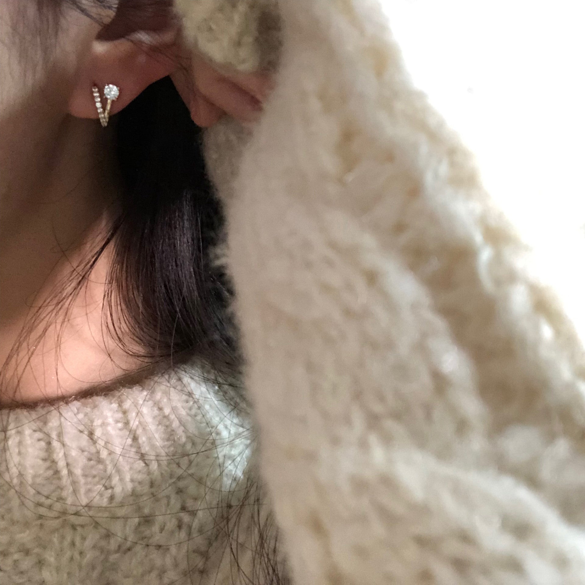 Silver Diamond Earring