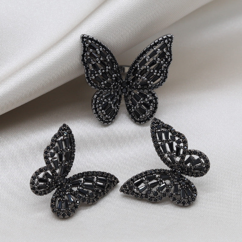 Butterfly Ring Earring Set
